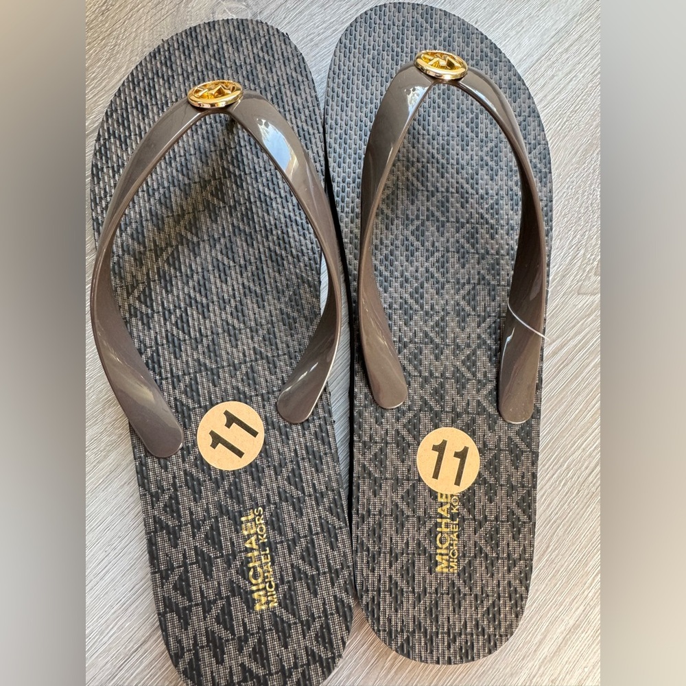 Michael Kors Dark Brown Flip-Flops for women size 11
